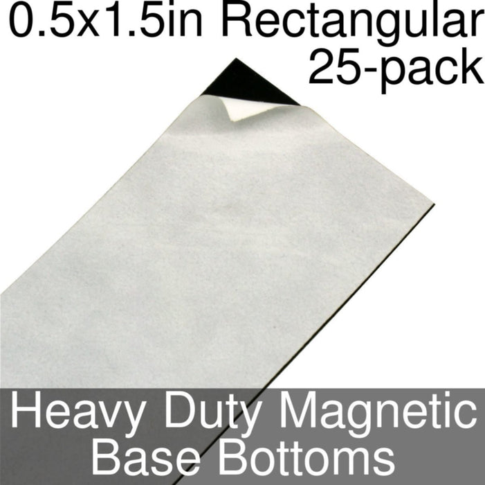 Miniature Base Bottoms, Rectangular, 0.5x1.5inch, Heavy Duty Magnet (25) - LITKO Game Accessories