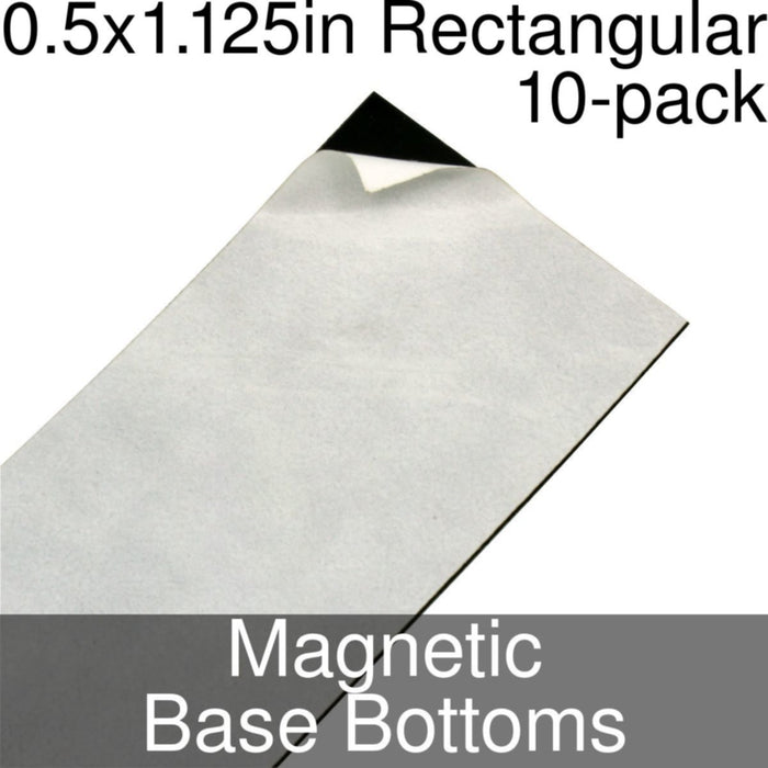 Miniature Base Bottoms, Rectangular, 0.5x1.125inch, Magnet (10) - LITKO Game Accessories