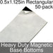 Miniature Base Bottoms, Rectangular, 0.5x1.125inch, Heavy Duty Magnet (50) - LITKO Game Accessories