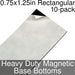 Miniature Base Bottoms, Rectangular, 0.75x1.25inch, Heavy Duty Magnet (10)-Miniature Bases-LITKO Game Accessories