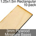 Miniature Bases, Rectangular, 1.25x1.5inch, 3mm Plywood (10)-Miniature Bases-LITKO Game Accessories