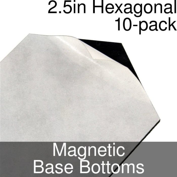 Miniature Base Bottoms, Hexagonal, 2.5inch, Magnet (10)-Miniature Bases-LITKO Game Accessories