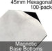Miniature Base Bottoms, Hexagonal, 45mm, Magnet (100)-Miniature Bases-LITKO Game Accessories