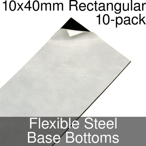 Miniature Base Bottoms, Rectangular, 10x40mm, Flexible Steel (10)-Miniature Bases-LITKO Game Accessories