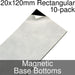 Miniature Base Bottoms, Rectangular, 20x120mm, Magnet (10) - LITKO Game Accessories