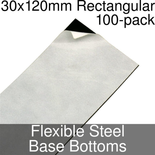 Miniature Base Bottoms, Rectangular, 30x120mm, Flexible Steel (100)-Miniature Bases-LITKO Game Accessories