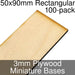 Miniature Bases, Rectangular, 50x90mm, 3mm Plywood (100) - LITKO Game Accessories