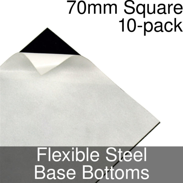 Miniature Base Bottoms, Square, 70mm, Flexible Steel (10)-Miniature Bases-LITKO Game Accessories