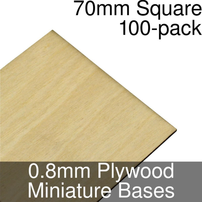 Miniature Bases, Square, 70mm, 0.8mm Plywood (100)-Miniature Bases-LITKO Game Accessories