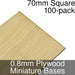 Miniature Bases, Square, 70mm, 0.8mm Plywood (100)-Miniature Bases-LITKO Game Accessories