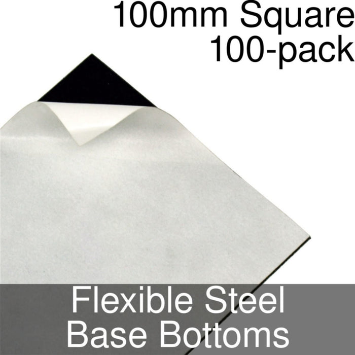 Miniature Base Bottoms, Square, 100mm, Flexible Steel (100)-Miniature Bases-LITKO Game Accessories