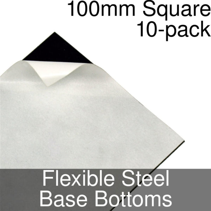 Miniature Base Bottoms, Square, 100mm, Flexible Steel (10)-Miniature Bases-LITKO Game Accessories