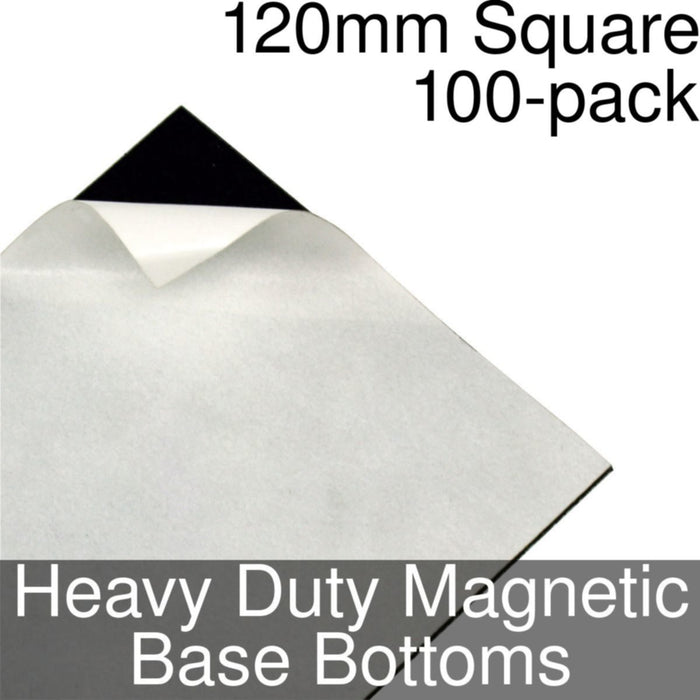 Miniature Base Bottoms, Square, 120mm, Heavy Duty Magnet (100) - LITKO Game Accessories