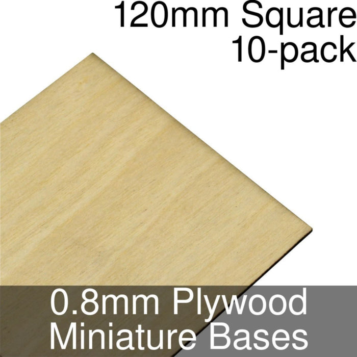 Miniature Bases, Square, 120mm, 0.8mm Plywood (10)-Miniature Bases-LITKO Game Accessories