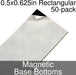 Miniature Base Bottoms, Rectangular, 0.5x0.625inch, Magnet (50) - LITKO Game Accessories