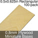 Miniature Bases, Rectangular, 0.5x0.625inch, 0.8mm Plywood (100)-Miniature Bases-LITKO Game Accessories