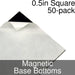 Miniature Base Bottoms, Square, 0.5inch, Magnet (50)-Miniature Bases-LITKO Game Accessories