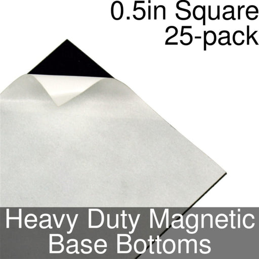 Miniature Base Bottoms, Square, 0.5inch, Heavy Duty Magnet (25)-Miniature Bases-LITKO Game Accessories