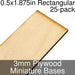 Miniature Bases, Rectangular, 0.5x1.875inch, 3mm Plywood (25) - LITKO Game Accessories