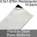 Miniature Base Bottoms, Rectangular, 0.5x1.875inch, Flexible Steel (10)-Miniature Bases-LITKO Game Accessories