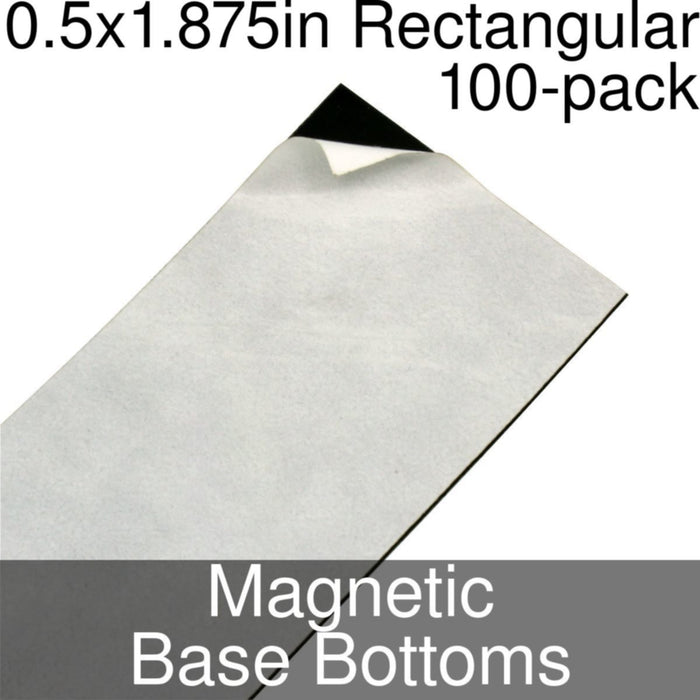 Miniature Base Bottoms, Rectangular, 0.5x1.875inch, Magnet (100)-Miniature Bases-LITKO Game Accessories