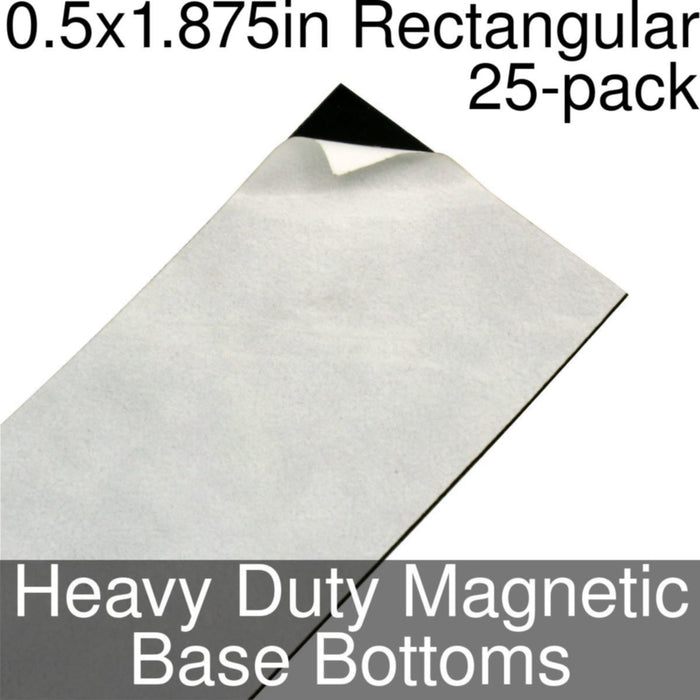 Miniature Base Bottoms, Rectangular, 0.5x1.875inch, Heavy Duty Magnet (25) - LITKO Game Accessories