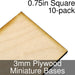 Miniature Bases, Square, 0.75inch, 3mm Plywood (10)-Miniature Bases-LITKO Game Accessories