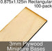 Miniature Bases, Rectangular, 0.875x1.125inch, 3mm Plywood (100)-Miniature Bases-LITKO Game Accessories