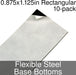 Miniature Base Bottoms, Rectangular, 0.875x1.125inch, Flexible Steel (10)-Miniature Bases-LITKO Game Accessories