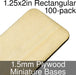 Miniature Bases, Rectangular, 1.25x2in (Rounded Corners), 1.5mm Plywood (100)-Miniature Bases-LITKO Game Accessories