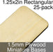 Miniature Bases, Rectangular, 1.25x2in (Rounded Corners), 1.5mm Plywood (25)-Miniature Bases-LITKO Game Accessories