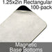 Miniature Base Bottoms, Rectangular, 1.25x2in (Rounded Corners), Magnet (100)-Miniature Bases-LITKO Game Accessories