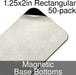 Miniature Base Bottoms, Rectangular, 1.25x2in (Rounded Corners), Magnet (50)-Miniature Bases-LITKO Game Accessories