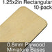 Miniature Bases, Rectangular, 1.25x2in (Rounded Corners), 0.8mm Plywood (10)-Miniature Bases-LITKO Game Accessories