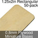 Miniature Bases, Rectangular, 1.25x2in (Rounded Corners), 0.8mm Plywood (50)-Miniature Bases-LITKO Game Accessories