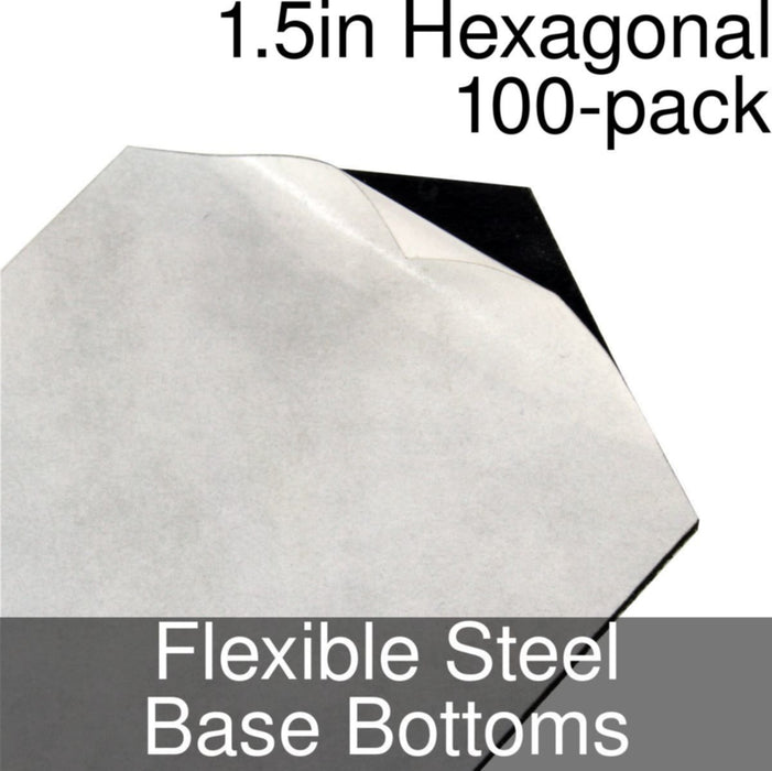 Miniature Base Bottoms, Hexagonal, 1.5inch, Flexible Steel (100)-Miniature Bases-LITKO Game Accessories