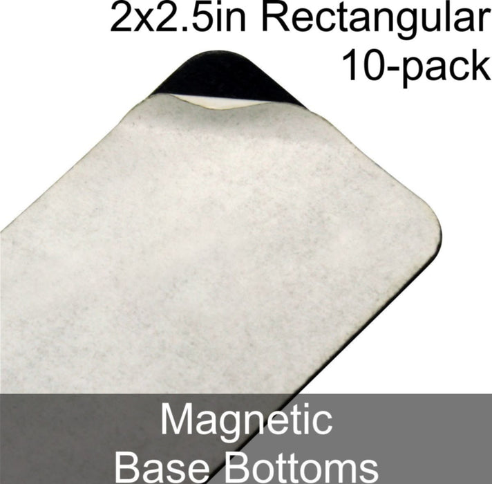 Miniature Base Bottoms, Rectangular, 2x2.5in (Rounded Corners), Magnet (10)-Miniature Bases-LITKO Game Accessories
