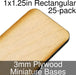 Miniature Bases, Rectangular, 1x1.25in (Rounded Corners), 3mm Plywood (25)-Miniature Bases-LITKO Game Accessories