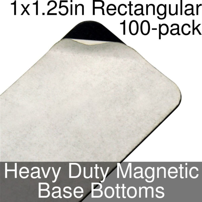 Miniature Base Bottoms, Rectangular, 1x1.25in (Rounded Corners), Heavy Duty Magnet (100)-Miniature Bases-LITKO Game Accessories