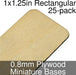 Miniature Bases, Rectangular, 1x1.25in (Rounded Corners), 0.8mm Plywood (25)-Miniature Bases-LITKO Game Accessories
