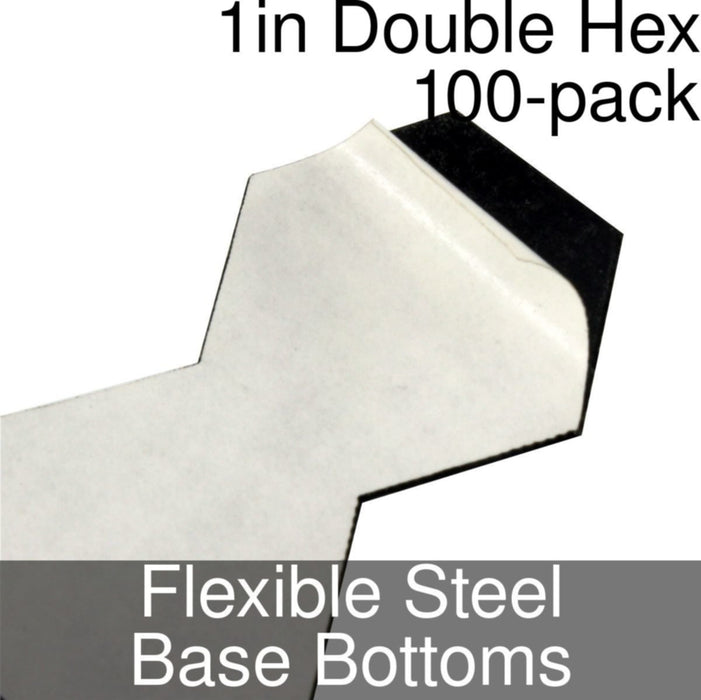 Miniature Base Bottoms, Double Hex, 1inch, Flexible Steel (100)-Miniature Bases-LITKO Game Accessories