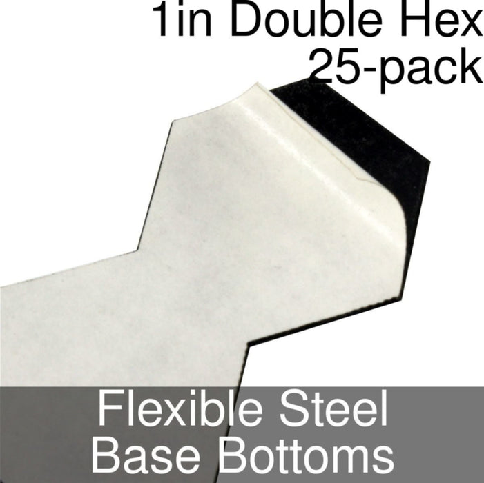 Miniature Base Bottoms, Double Hex, 1inch, Flexible Steel (25)-Miniature Bases-LITKO Game Accessories