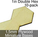 Miniature Bases, Double Hex, 1inch, 1.5mm Plywood (10)-Miniature Bases-LITKO Game Accessories