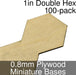 Miniature Bases, Double Hex, 1inch, 0.8mm Plywood (100)-Miniature Bases-LITKO Game Accessories