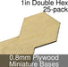 Miniature Bases, Double Hex, 1inch, 0.8mm Plywood (25)-Miniature Bases-LITKO Game Accessories