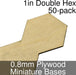 Miniature Bases, Double Hex, 1inch, 0.8mm Plywood (50)-Miniature Bases-LITKO Game Accessories