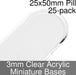 Miniature Bases, Pill, 25x50mm, 3mm Clear (25)-Miniature Bases-LITKO Game Accessories