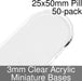 Miniature Bases, Pill, 25x50mm, 3mm Clear (50)-Miniature Bases-LITKO Game Accessories