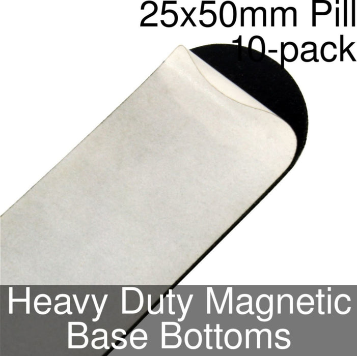 Miniature Base Bottoms, Pill, 25x50mm, Heavy Duty Magnet (10)-Miniature Bases-LITKO Game Accessories