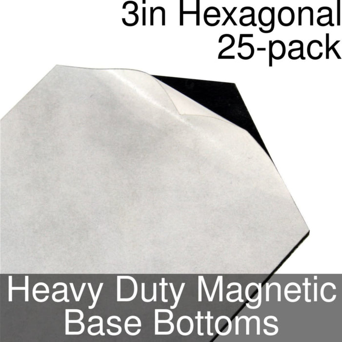 Miniature Base Bottoms, Hexagonal, 3inch, Heavy Duty Magnet (25)-Miniature Bases-LITKO Game Accessories